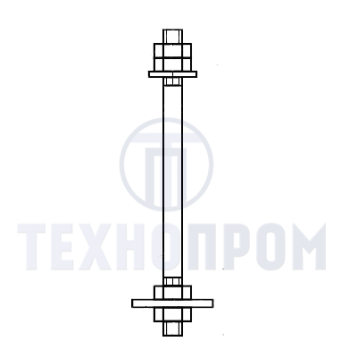 Болт фундаментный 2.1 М36Х1500 ст.3, ст.09Г2С, ст. 40Х ГОСТ 24379.1-80 (12)