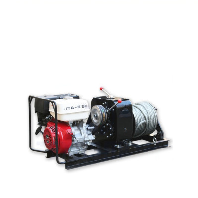 Лебедка бензиновая тяговая автономная РОСТ ЛТА-5/50 (ДВС Хонда) Лебедка бензиновая тяговая автономная РОСТ ЛТА-5/50 (ДВС Хонда)