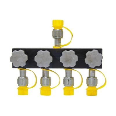 Распределительный гидравлический кран 1 на 4