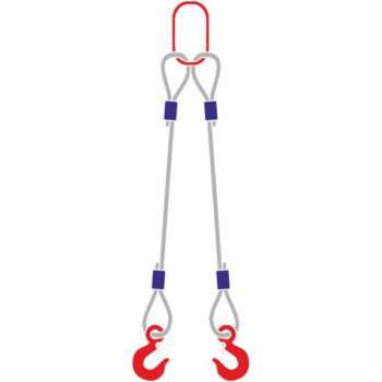 Строп канатный с 2 крюками 20Тх4М Строп канатный с 2 крюками 20Тх4М