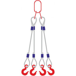 Строп канатный с 4 крюками 32Тх4М Строп канатный с 4 крюками 32Тх4М