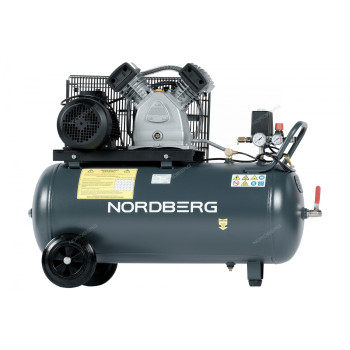 Компрессор поршневой с ременной передачей 380В, ресив. 100л, 500л/мин NORDBERG Компрессор поршневой с ременной передачей 380В, ресив. 100л, 500л/мин NORDBERG