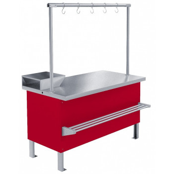 Прилавок холодильный среднетемпературный ПХС-1,25/0,85 (мясной, под выносное холодоснабжение с креплением для перекладины)