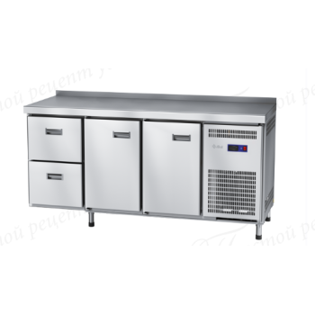 Стол холодильный СХС-70-02 неохлаждаемая столешница с бортом (дверь, дверь, ящики 1/2) (24120011130) Стол холодильный СХС-70-02 неохлаждаемая столешница с бортом (дверь, дверь, ящики 1/2) (24120011130)