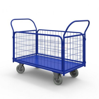 Тележка платформенная с сетчатыми бортами ТС 4 (г/п 550 кг, 1200x600 мм, колеса серая резина 200 мм) Тележка платформенная с сетчатыми бортами ТС 4 (г/п 550 кг, 1200x600 мм, колеса серая резина 200 мм)