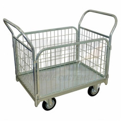 Тележка с сетчатыми бортами, оцинкованная ТС Ц 3 (г/п 550 кг, 1000x600 мм, колеса литая протекторная резина 200 мм) Тележка с сетчатыми бортами, оцинкованная ТС Ц 3 (г/п 550 кг, 1000x600 мм, колеса литая протекторная резина 200 мм)