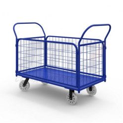 Тележка платформенная с сетчатыми бортами ТС 6 (г/п 600 кг, 1200x800 мм, колеса нейлон/пластик 200 мм) Тележка платформенная с сетчатыми бортами ТС 6 (г/п 600 кг, 1200x800 мм, колеса нейлон/пластик 200 мм)