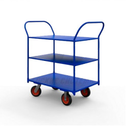 Тележка платформенная трехъярусная ТЯ 6 полки с бортами (1200x800 мм, колеса черная резина 200 мм) Тележка платформенная трехъярусная ТЯ 6 полки с бортами (1200x800 мм, колеса черная резина 200 мм)