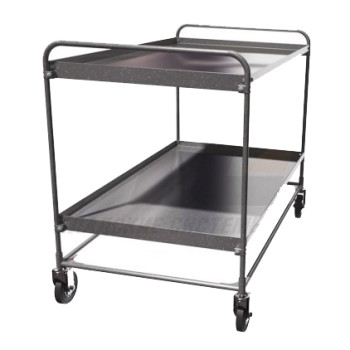 Тележка 2-х ярусная из нержавеющей стали СТ НЖ 2 (г/п 100 кг, 900x600 мм, колеса серая литая резина 125 мм, болтовое крепление) Тележка 2-х ярусная из нержавеющей стали СТ НЖ 2 (г/п 100 кг, 900x600 мм, колеса серая литая резина 125 мм, болтовое крепление)