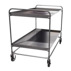 Тележка 2-х ярусная из нержавеющей стали СТ НЖ 5 (г/п 100 кг, 1200x700 мм, колеса серая литая резина 125 мм, болтовое крепление) Тележка 2-х ярусная из нержавеющей стали СТ НЖ 5 (г/п 100 кг, 1200x700 мм, колеса серая литая резина 125 мм, болтовое крепление)