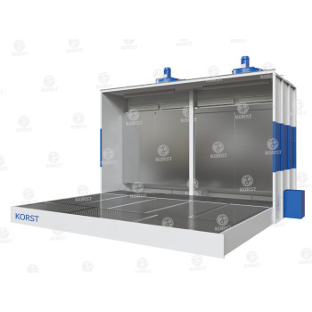 Покрасочная камера с водяной завесой Корст OKVZ-3500А+P(2м) со встроенным и дополнительным активным полом Покрасочная камера с водяной завесой Корст OKVZ-3500А+P(2м) со встроенным и дополнительным активным полом