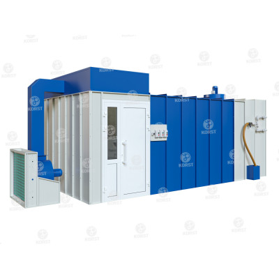 Покрасочная комната 4х5м с водяной завесой, активным полом, приточным пленумом и фильтром Покрасочная комната 4х5м с водяной завесой, активным полом, приточным пленумом и фильтром