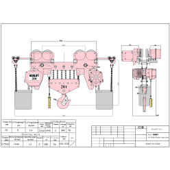 Таль OCALIFT 20-08LHS 20т 9м УСВ М4 + ОГП 380в электрическая цепная передвижная