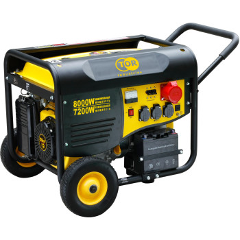 Генератор бензиновый TOR TR8500EW 7,5кВт 220В 25л с кнопкой запуска и колесами Генератор бензиновый TOR TR8500EW 7,5кВт 220В 25л с кнопкой запуска и колесами