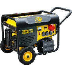 Генератор бензиновый TOR TR6500EW 5,0кВт 220В 25л с кнопкой запуска и колесами Генератор бензиновый TOR TR6500EW 5,0кВт 220В 25л с кнопкой запуска и колесами