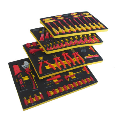 JTC-I4100S Комплект наборов изолированных инструментов, 100 предметов (4 мягких ложемента) JTC JTC-I4100S Комплект наборов изолированных инструментов, 100 предметов (4 мягких ложемента) JTC