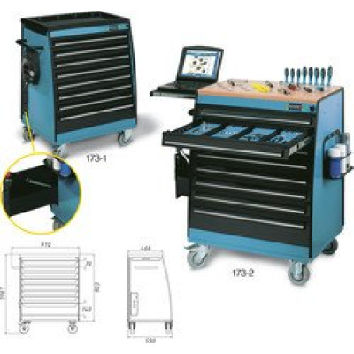 Тележка инструментальная 8 ящиков Hazet 173-1 Тележка инструментальная 8 ящиков Hazet 173-1